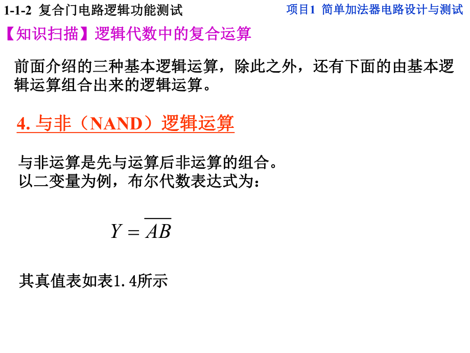 数字电子技术项目1简单加法器电路设计与测试课件.ppt_第3页