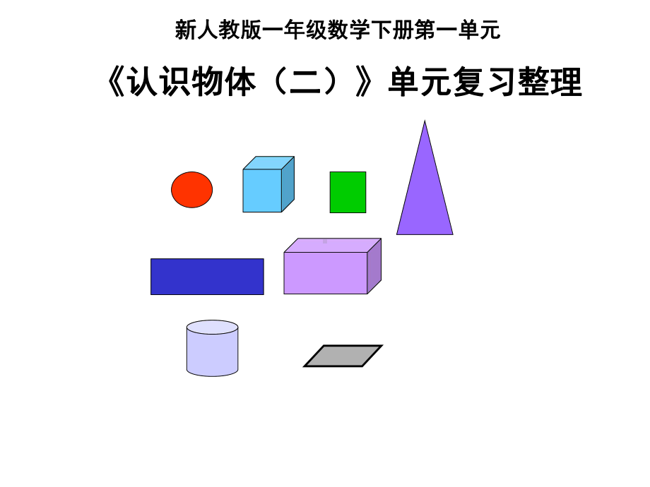 新人教版一年级数学下册《认识图形(二)》单元复习课件.ppt_第1页