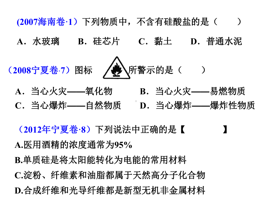 宁夏海南高考化学试题分类汇编课件.pptx_第1页