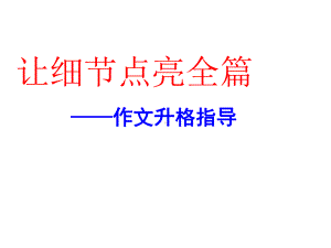 广东省中考语文让细节点亮全篇-作文升格指导复习课件.ppt