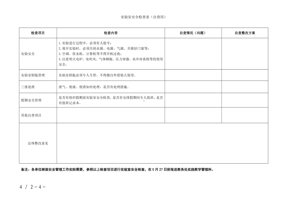 实验室安全检查表（自查用）参考模板范本.doc_第2页