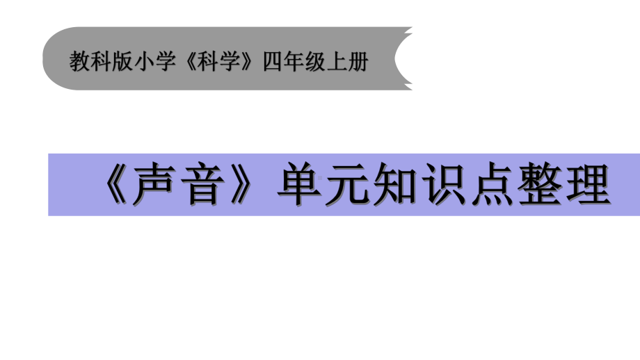 教科版四年级上第一单元声音单元知识点整理课件.pptx_第1页