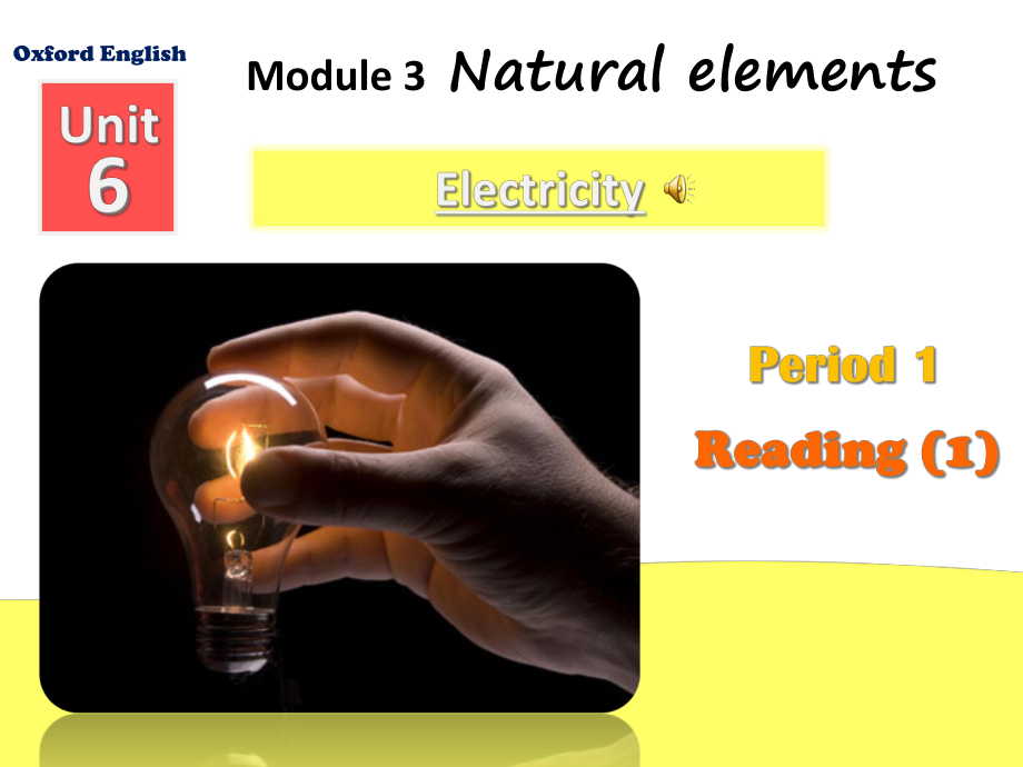 沪教版(牛津)七年级英语下册Unit-6-Electrcity--Period-1--公开课课件.ppt（无音视频素材）_第1页
