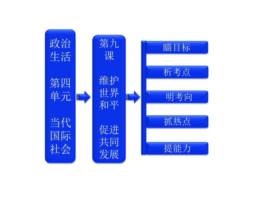 新人教版必修2高考政治一轮复习课件：政治生活-第四单元-第九课《维护世界和平-促进共同发展》.ppt_第1页