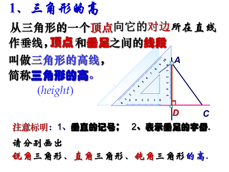 华东师大版数学七年级下册：911三角形的三线-课件-(共29张).ppt_第3页