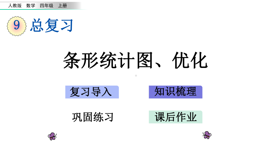 新人教版四年级数学上册-95-条形统计图、优化课件.pptx_第1页