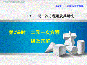 沪科版初一数学上册《332-二元一次方程组及其解》课件.ppt