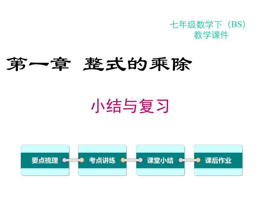 北师大版数学七年级下册第一章-小结与复习课件.ppt_第1页