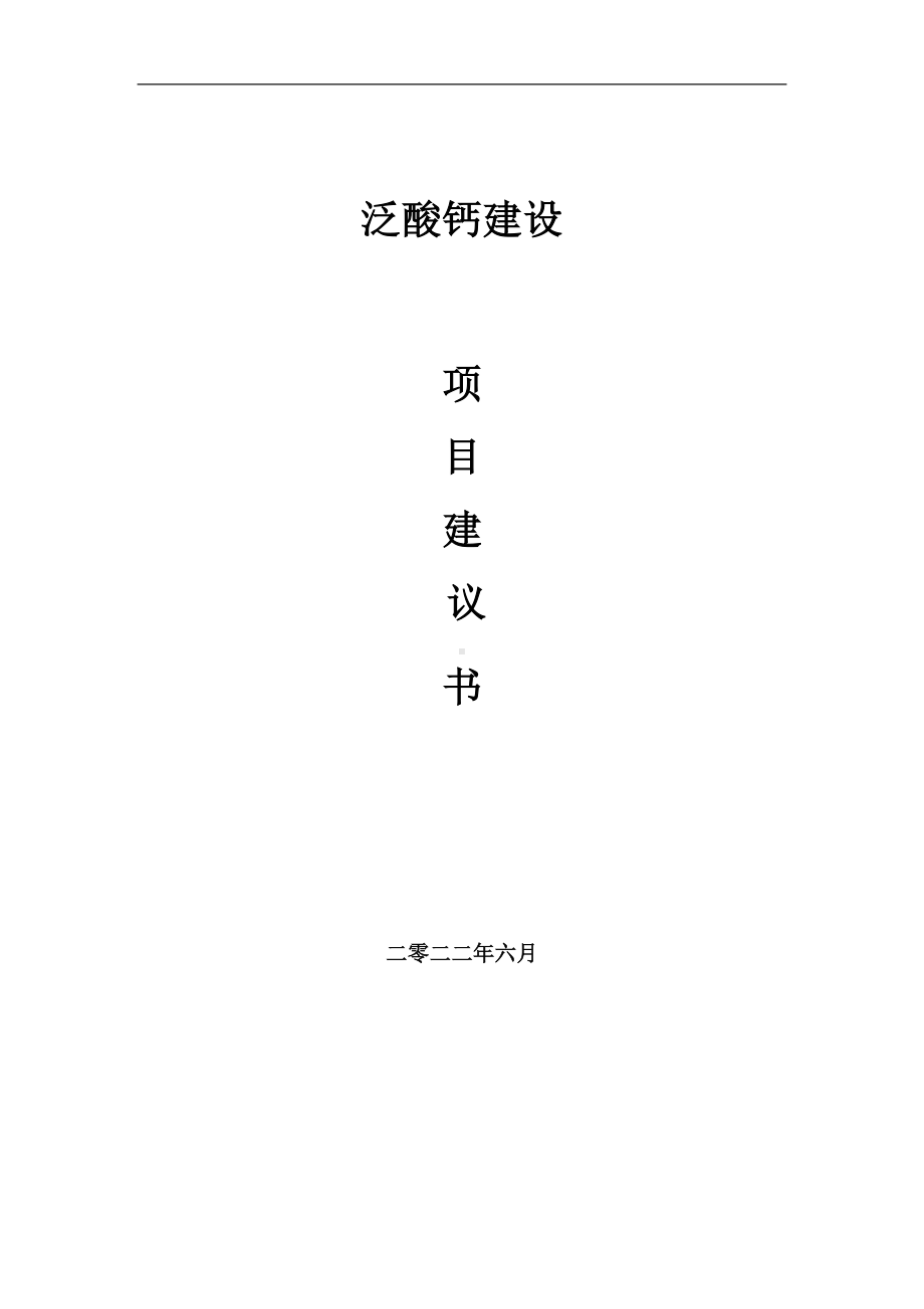 泛酸钙项目建议书（写作模板）.doc_第1页