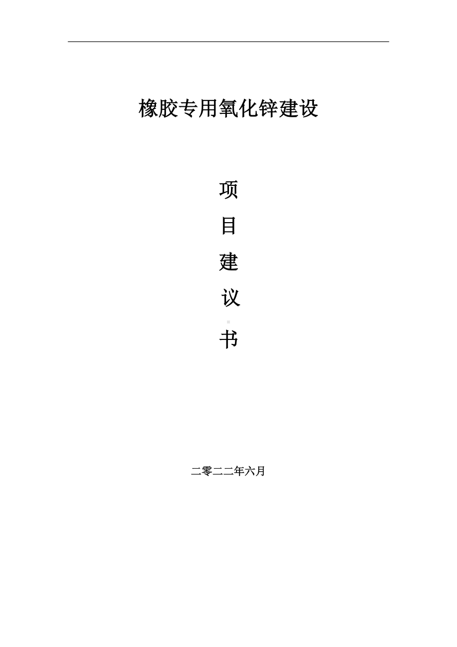 橡胶专用氧化锌项目建议书（写作模板）.doc_第1页