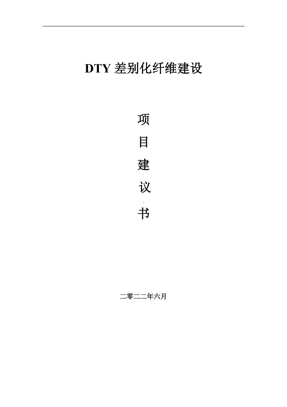 DTY差别化纤维项目建议书（写作模板）.doc_第1页