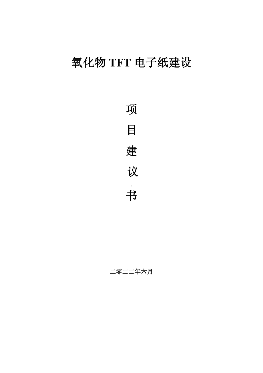 氧化物TFT电子纸项目建议书（写作模板）.doc_第1页