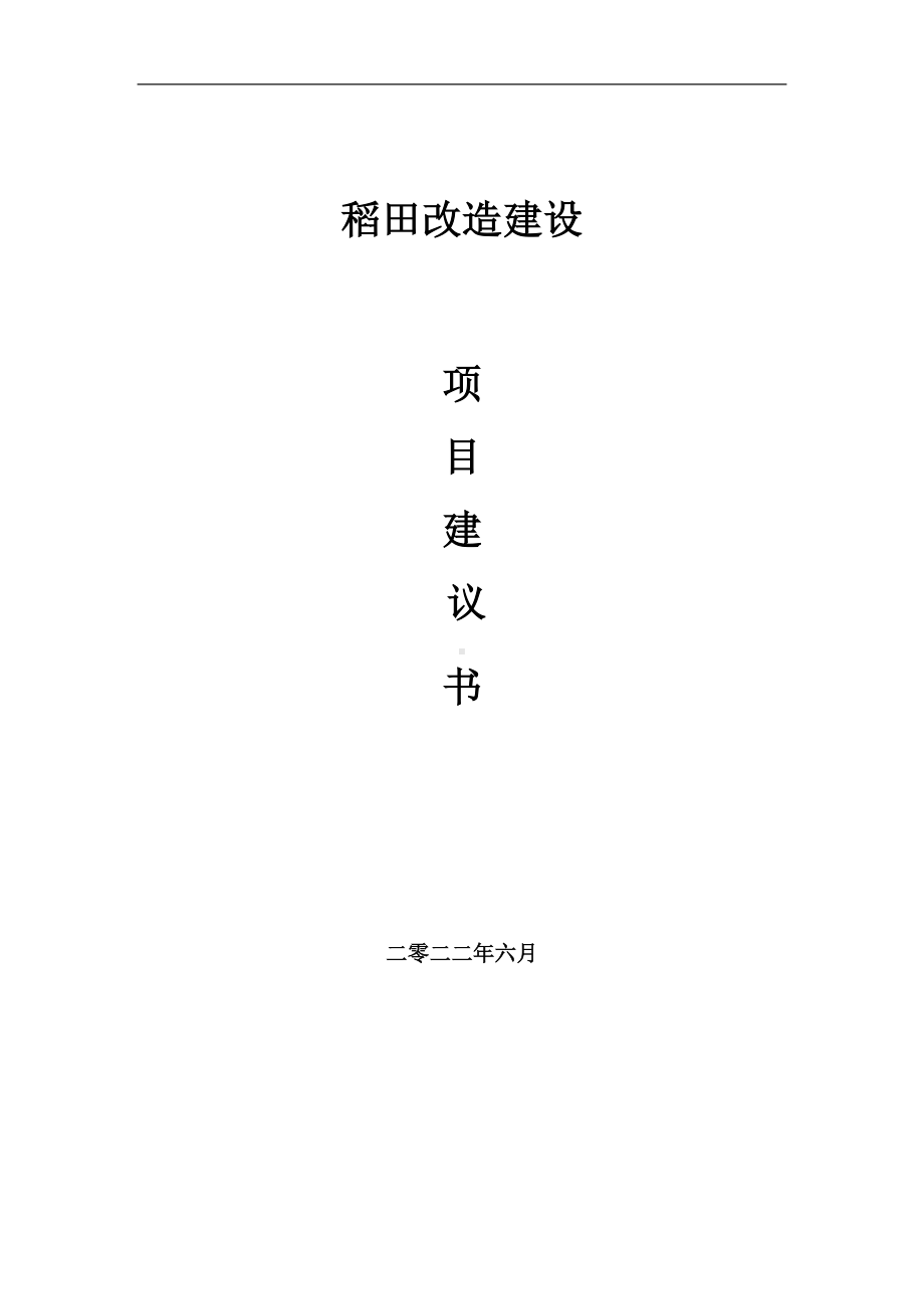 稻田改造项目建议书（写作模板）.doc_第1页