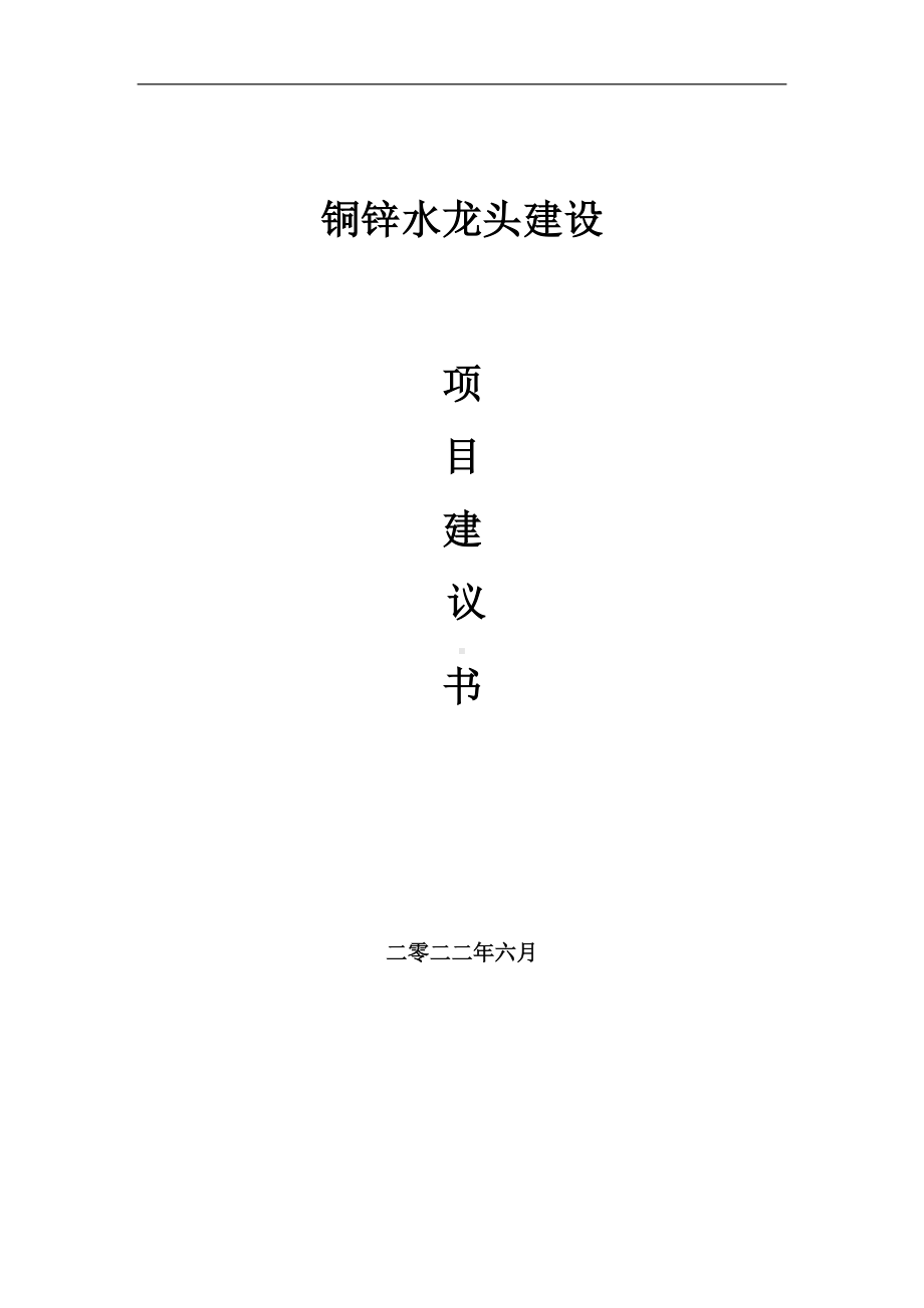 铜锌水龙头项目建议书（写作模板）.doc_第1页