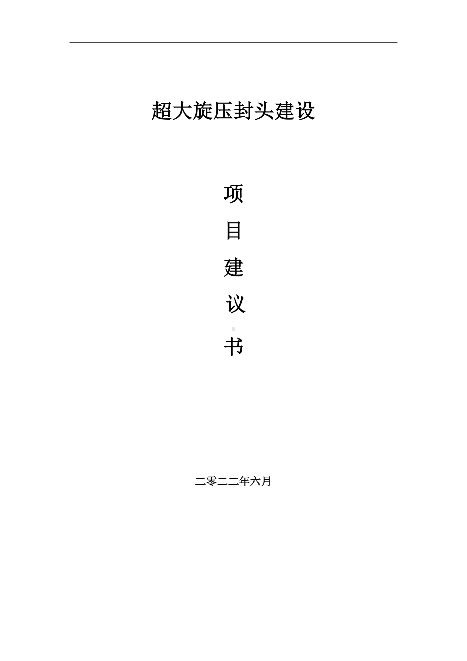 超大旋压封头项目建议书（写作模板）.doc_第1页