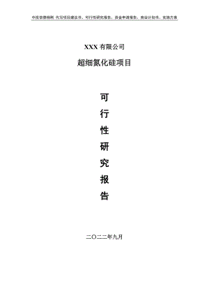 超细氮化硅项目可行性研究报告申请建议书.doc