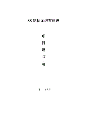 SS纺粘无纺布项目建议书（写作模板）.doc