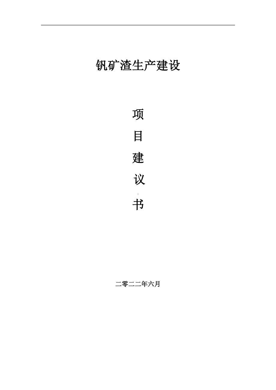 钒矿渣生产项目建议书（写作模板）.doc_第1页