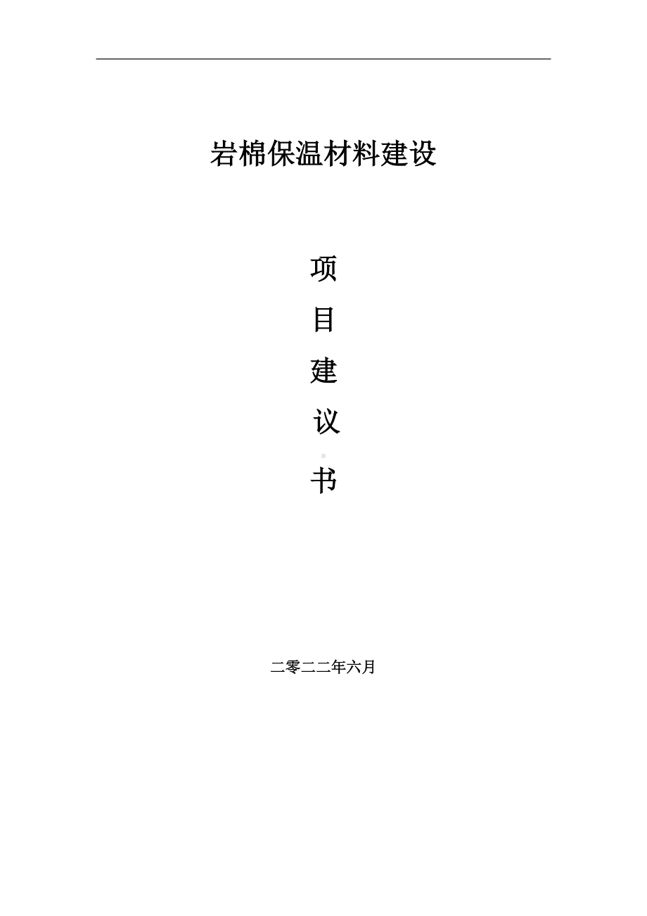 岩棉保温材料项目建议书（写作模板）.doc_第1页