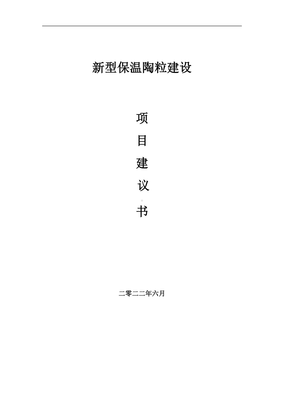 新型保温陶粒项目建议书（写作模板）.doc_第1页