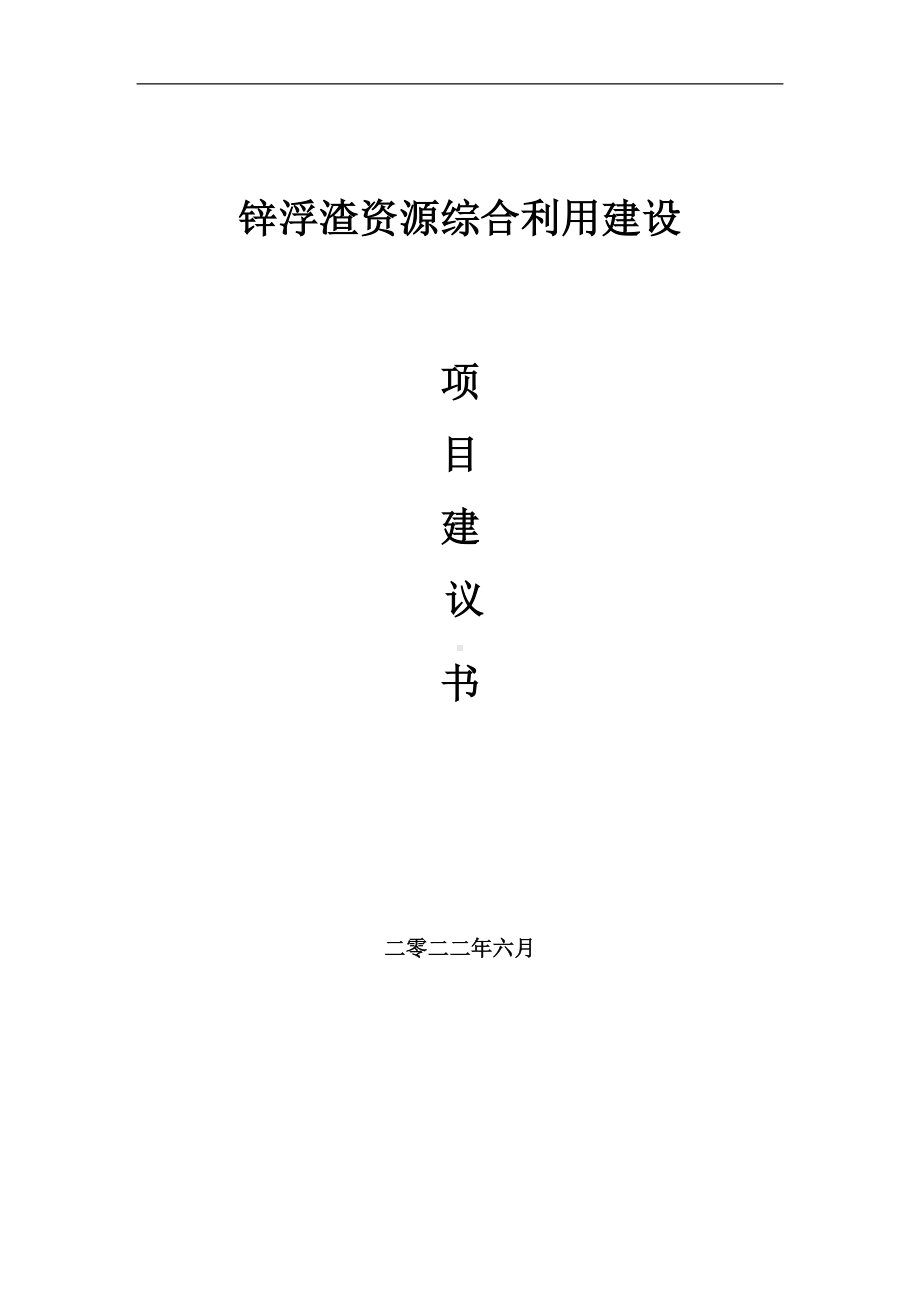 锌浮渣资源综合利用项目建议书（写作模板）.doc_第1页