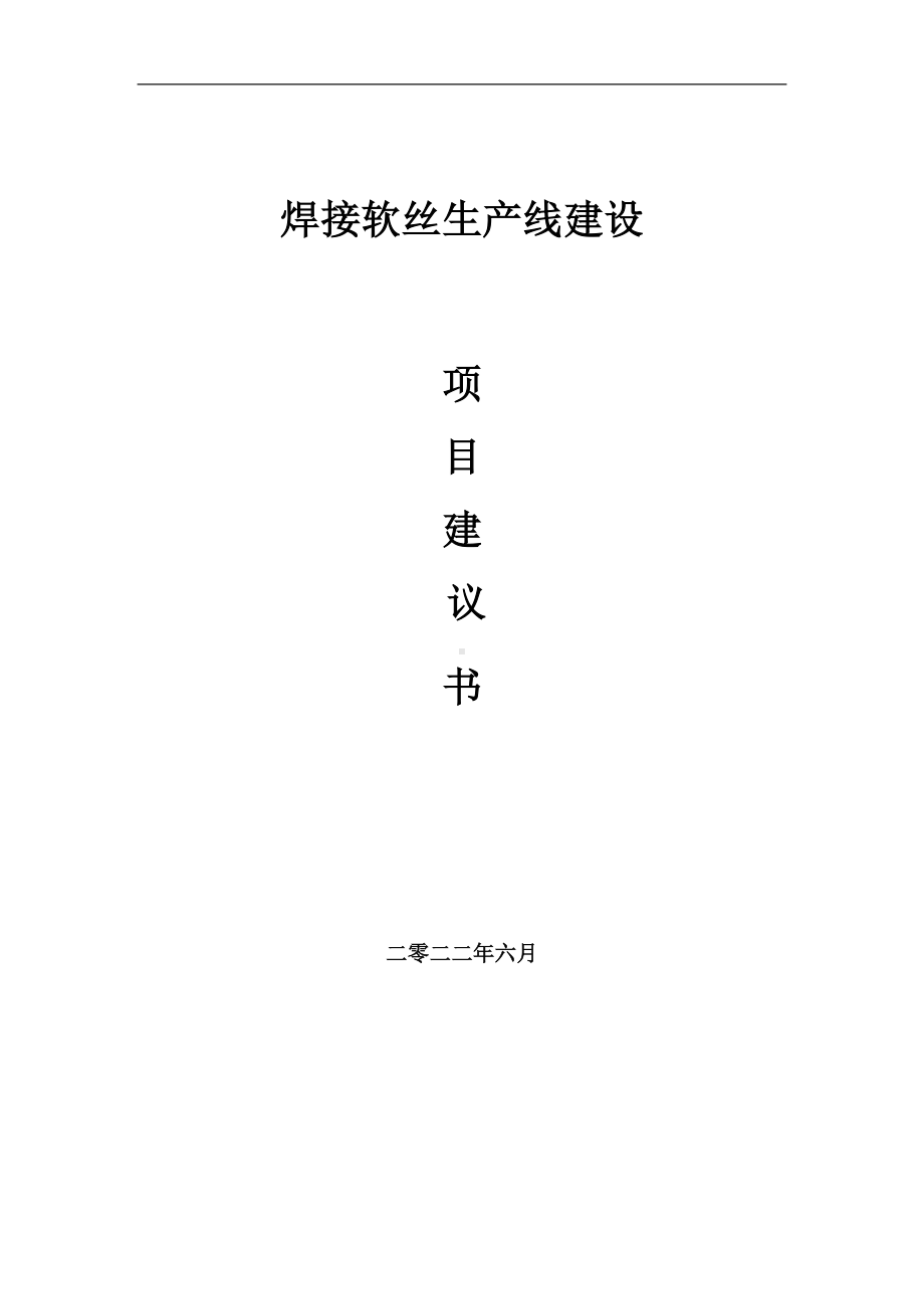 焊接软丝生产线项目建议书（写作模板）.doc_第1页