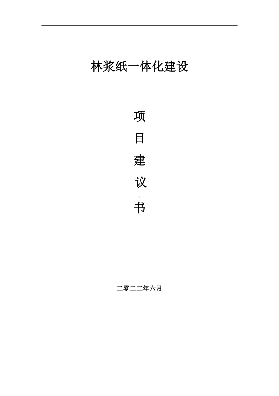 林浆纸一体化项目建议书（写作模板）.doc_第1页