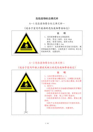 企业危险废物标志牌式样范本参考模板范本.doc