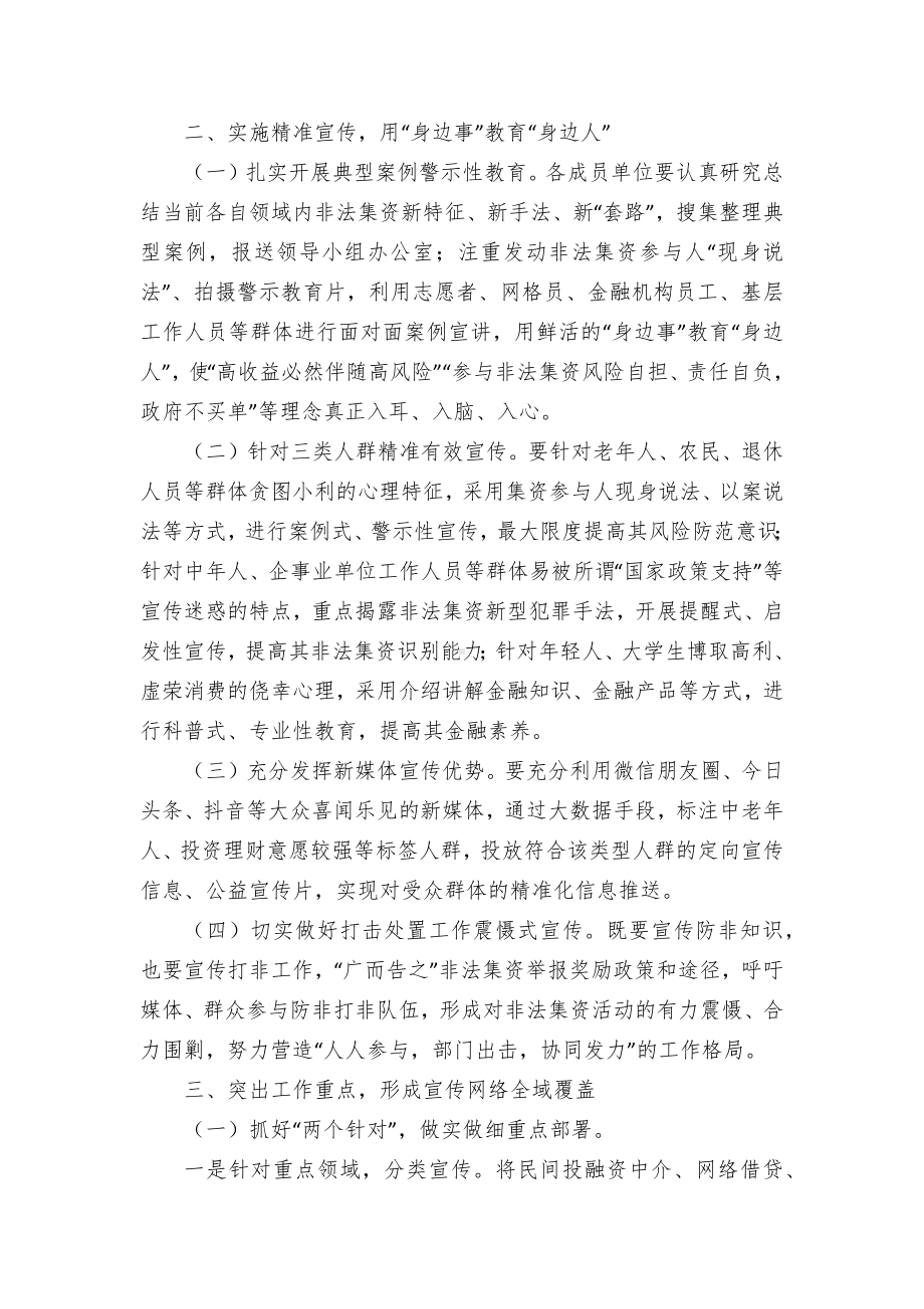 防范非法集资宣传教育“筑网行动”实施方案（示范文本）.docx_第2页