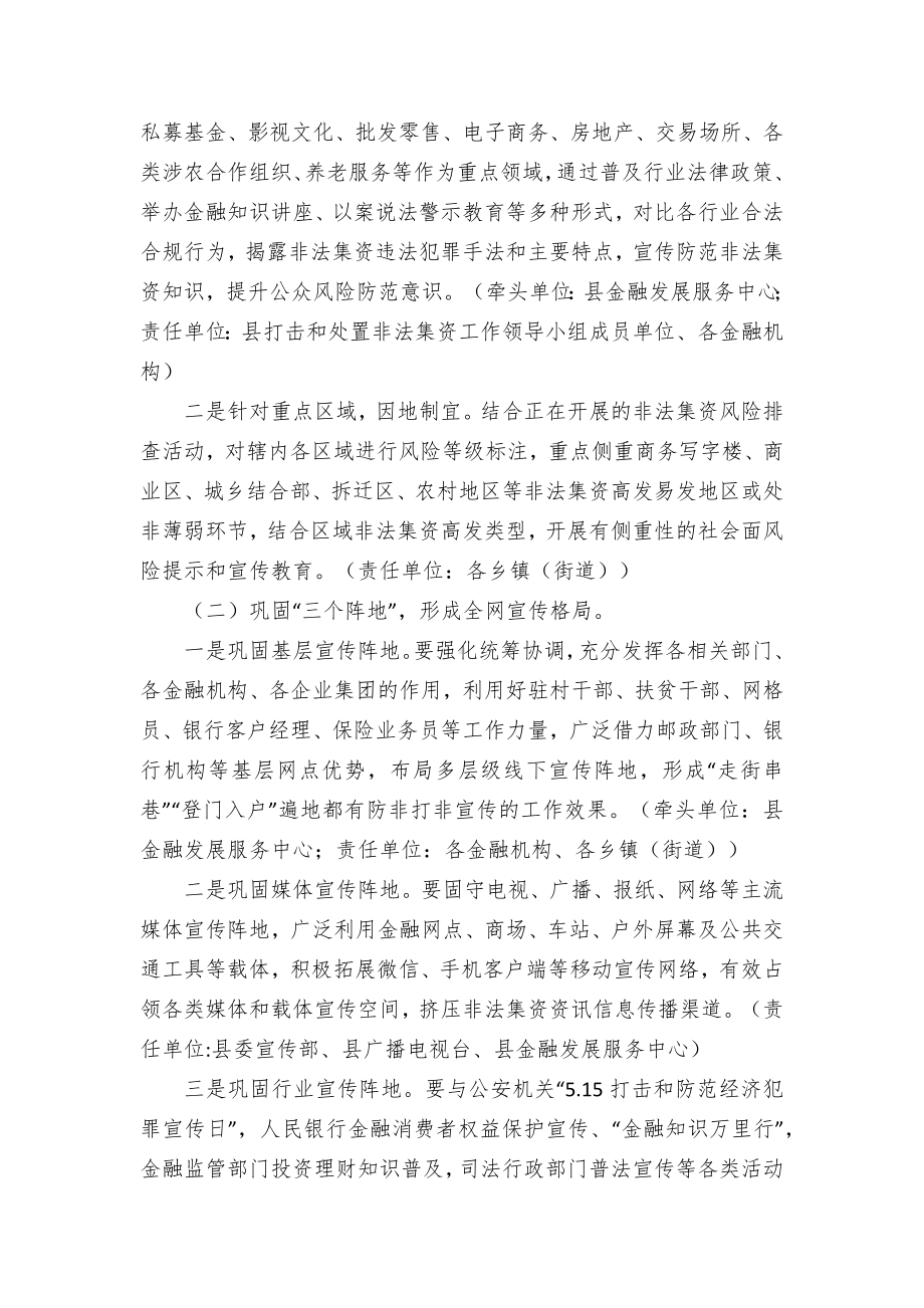 防范非法集资宣传教育“筑网行动”实施方案（示范文本）.docx_第3页