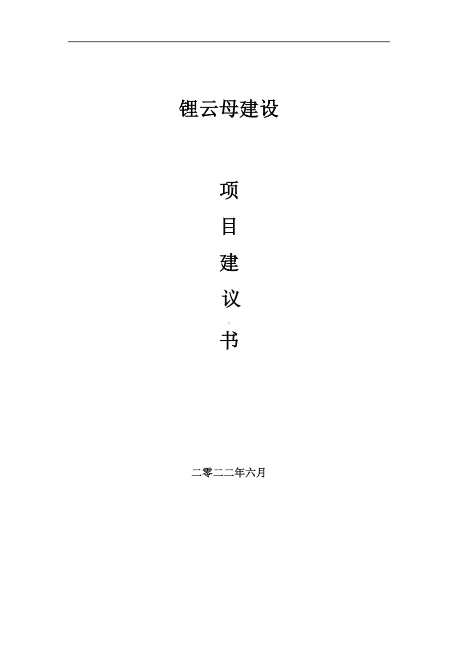 锂云母项目建议书（写作模板）.doc_第1页