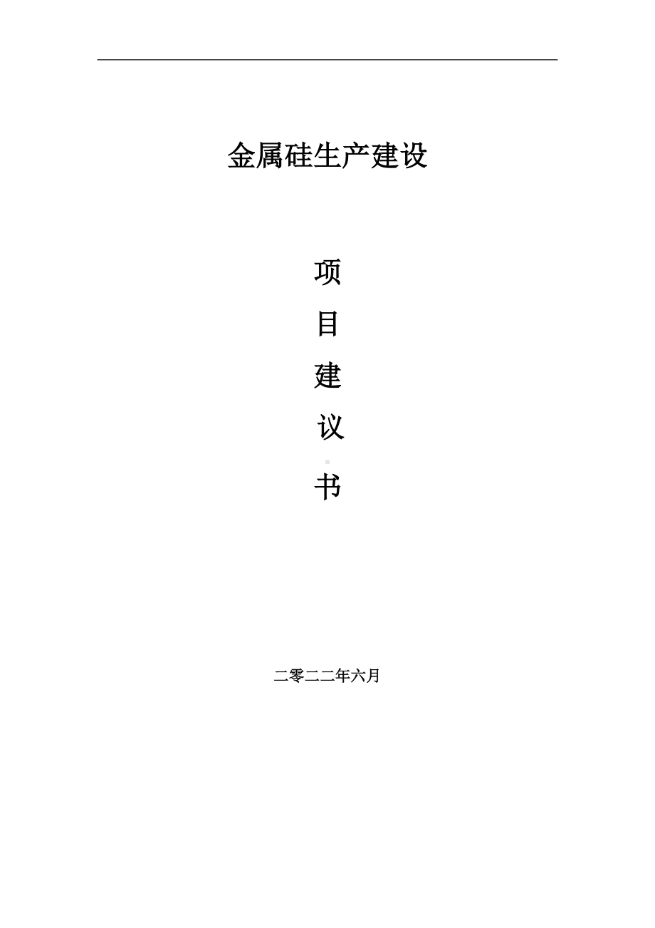 金属硅生产项目建议书（写作模板）.doc_第1页