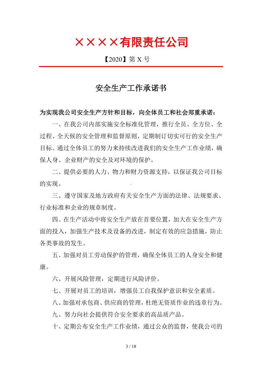 企业安全生产目标和承诺 逐级签订责任书（安全生产责任书为核查要求）参考模板范本.doc_第3页