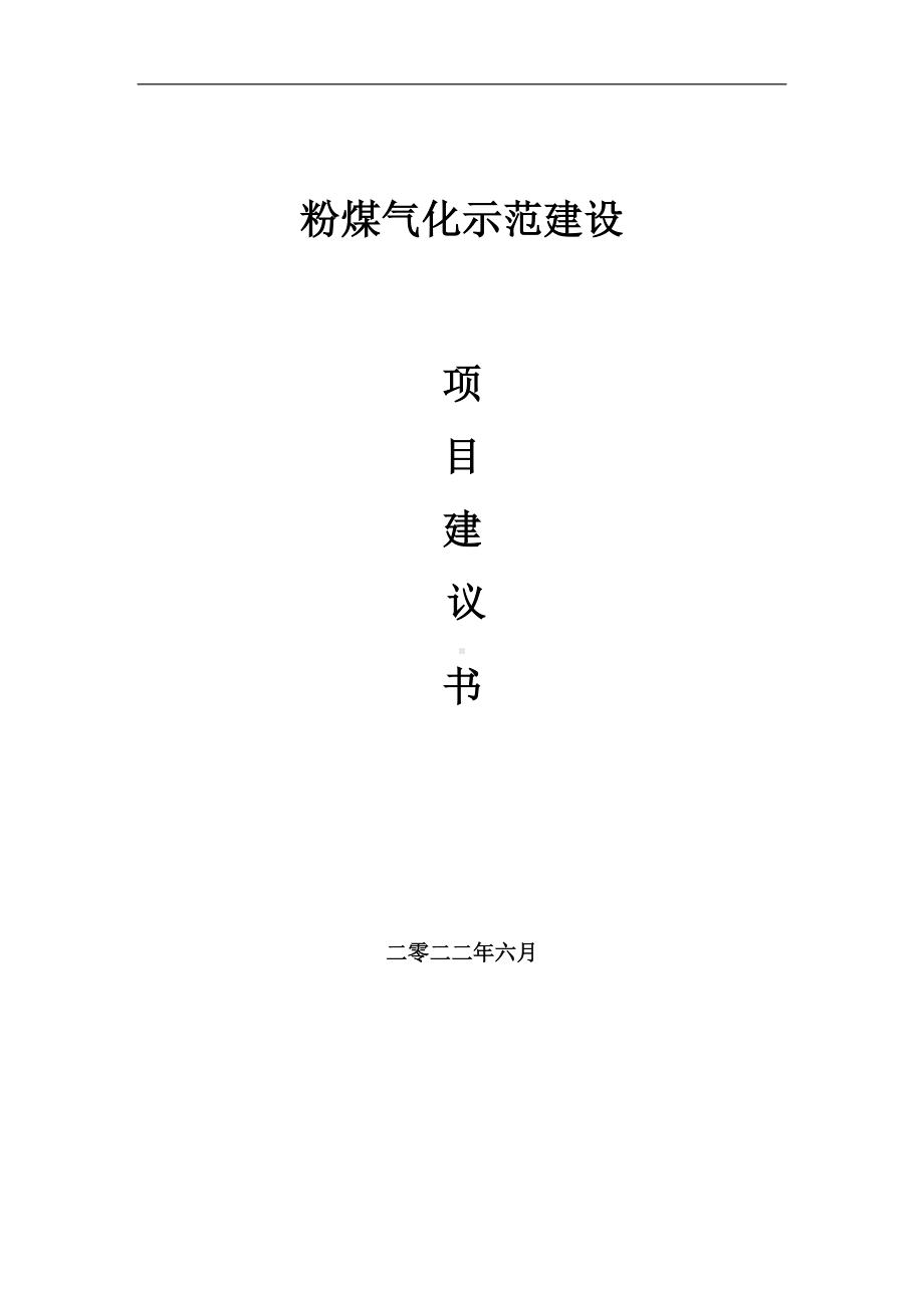 粉煤气化示范项目建议书（写作模板）.doc_第1页