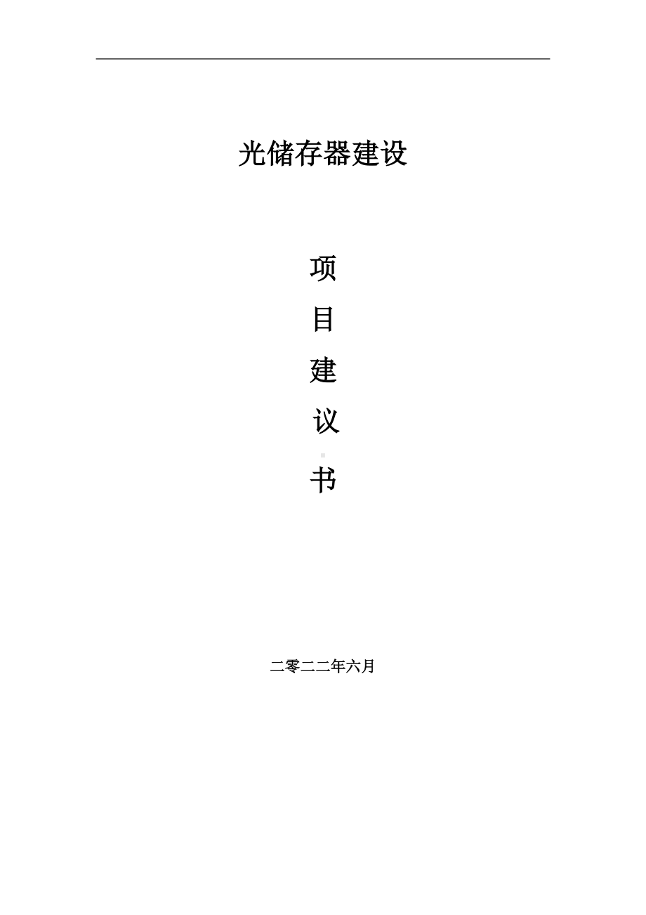 光储存器项目建议书（写作模板）.doc_第1页