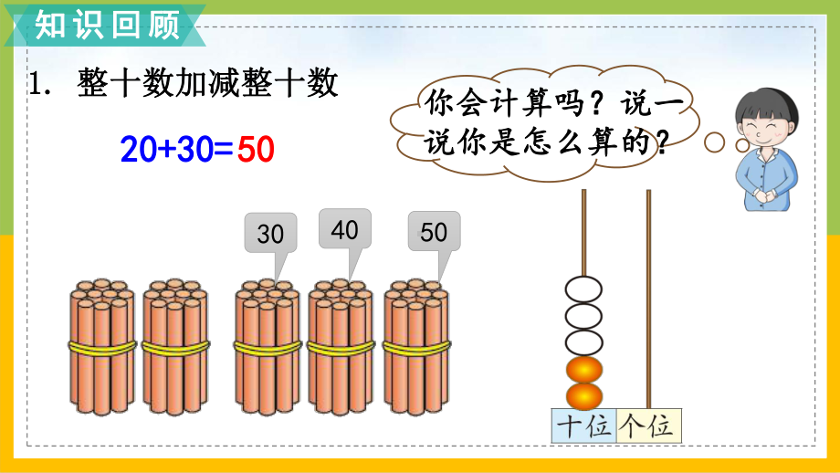 北师大版一年级数学下册总复习第2课时《100以内数的加减法（1）》集体备课课件.pptx_第3页