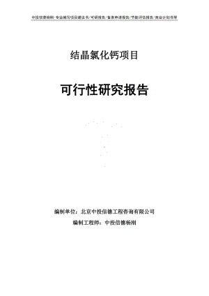 结晶氯化钙项目可行性研究报告建议书.doc