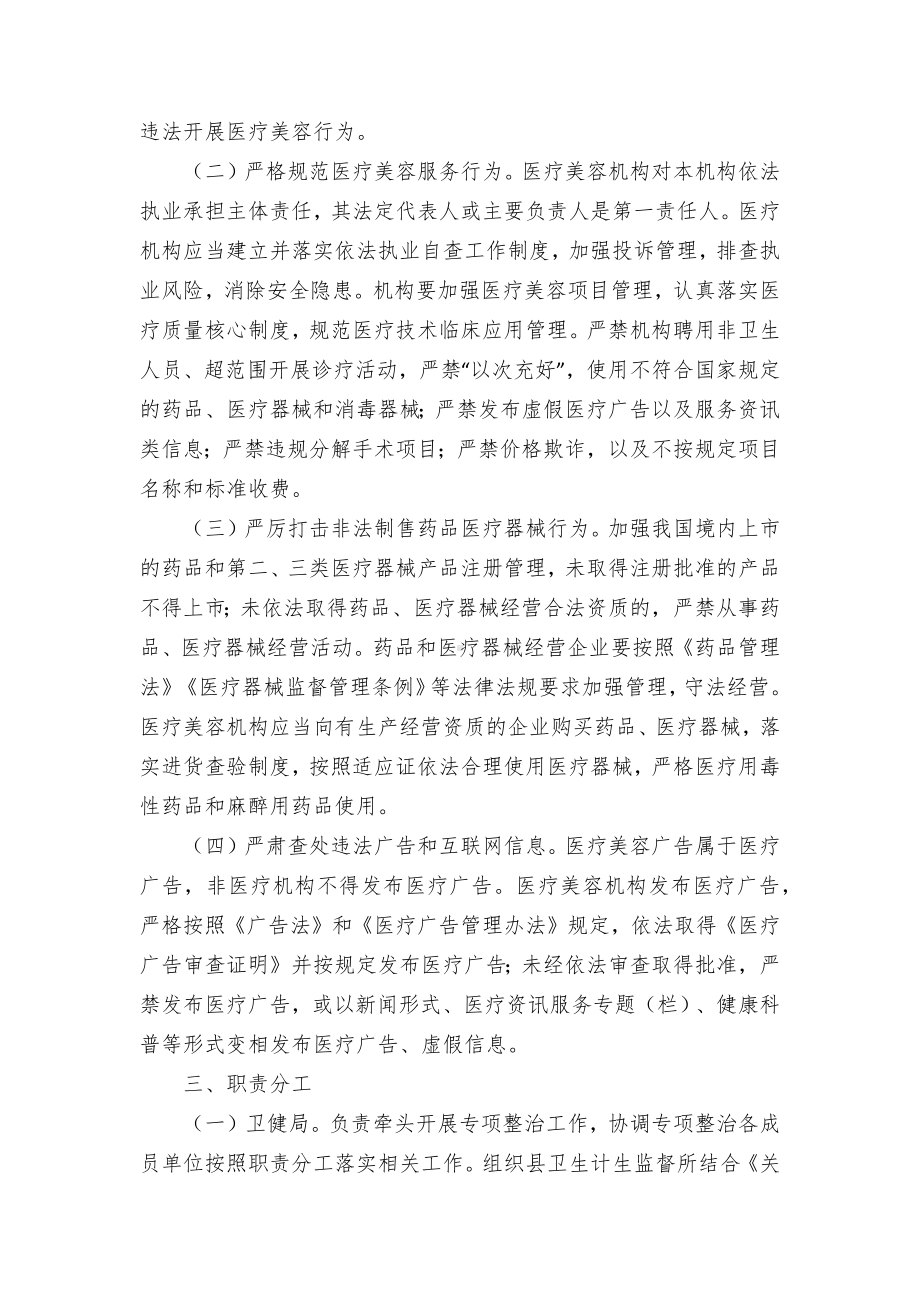 打击非法医疗美容服务专项整治工作方案（示范文本）.docx_第2页