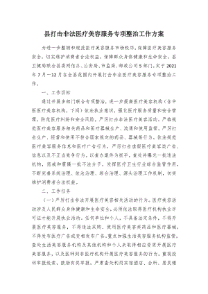 打击非法医疗美容服务专项整治工作方案（示范文本）.docx