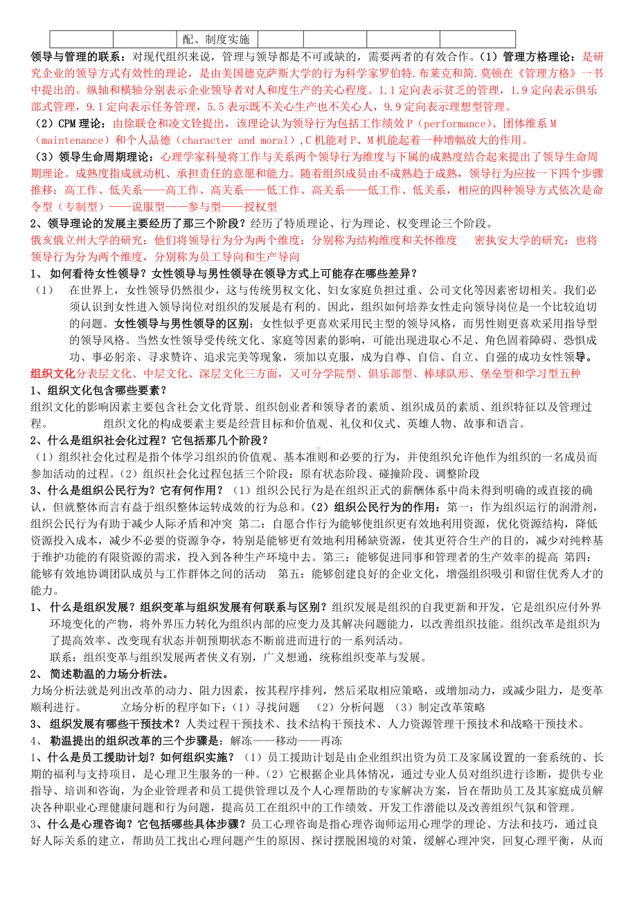 2022年《组织行为》期末复习要点汇编（考前辅导）.docx_第3页