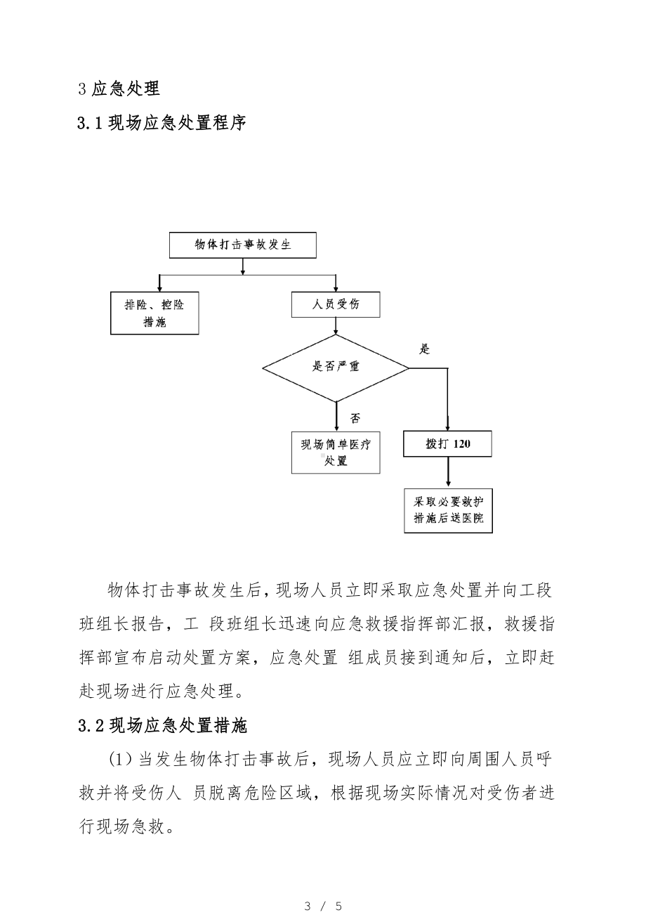 物体打击事故现场处置方案（参考1）参考模板范本.doc_第3页