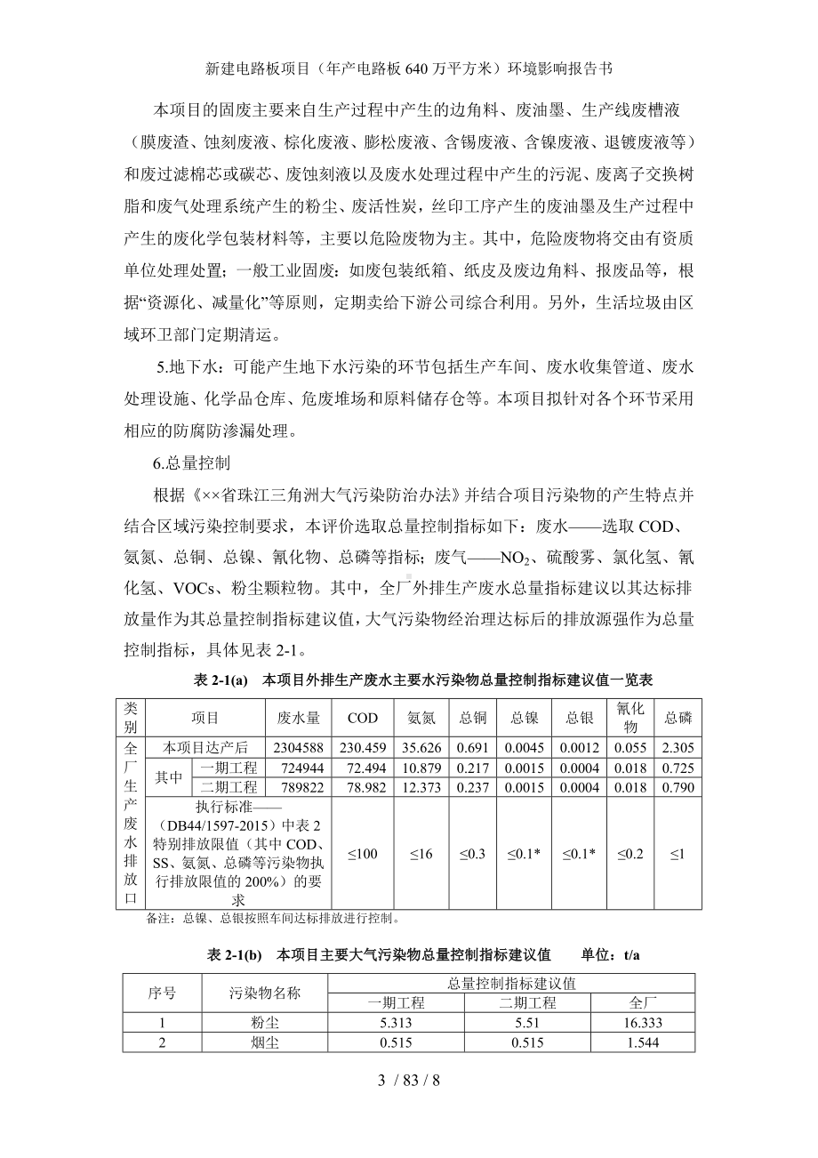 新建电路板项目（年产电路板640万平方米）环境影响报告书参考模板范本.doc_第3页