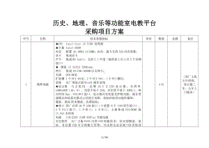 中学历史、地理、音乐等功能室电教平台采购项目方案参考模板范本.doc