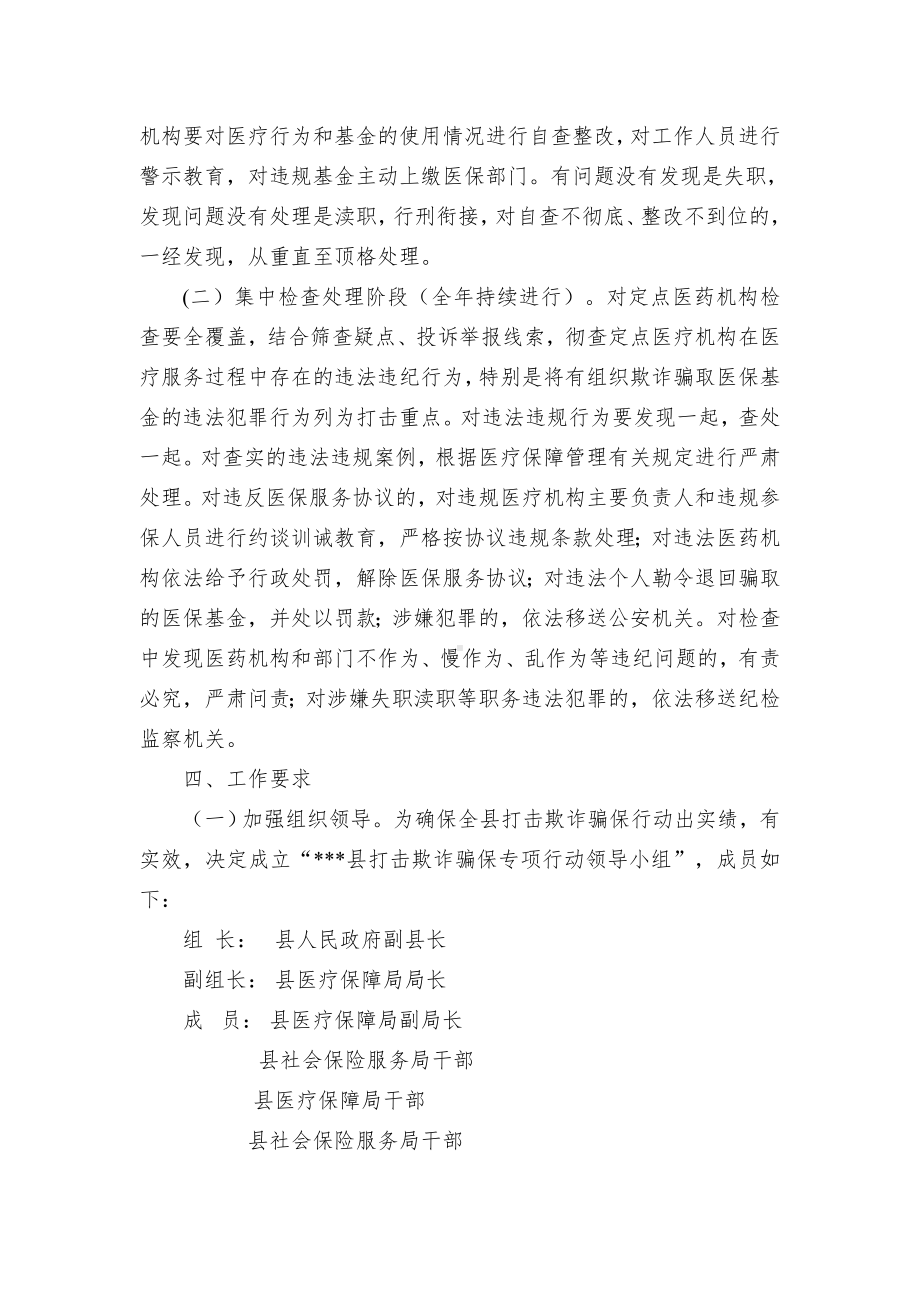 打击医疗保险欺诈保专项行动实施方案（示范文本）.docx_第3页