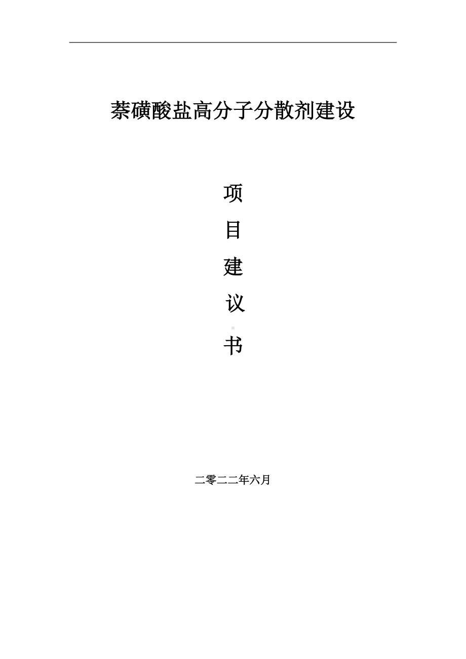 萘磺酸盐高分子分散剂项目建议书（写作模板）.doc_第1页