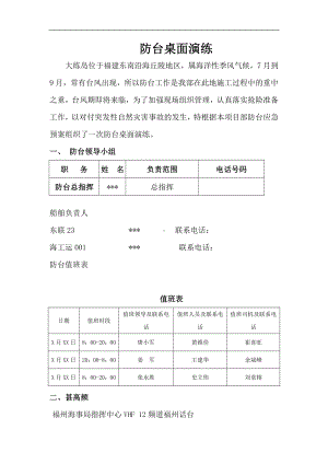 （桌面推演）防台防汛桌面推演方案（9页）参考模板范本.doc