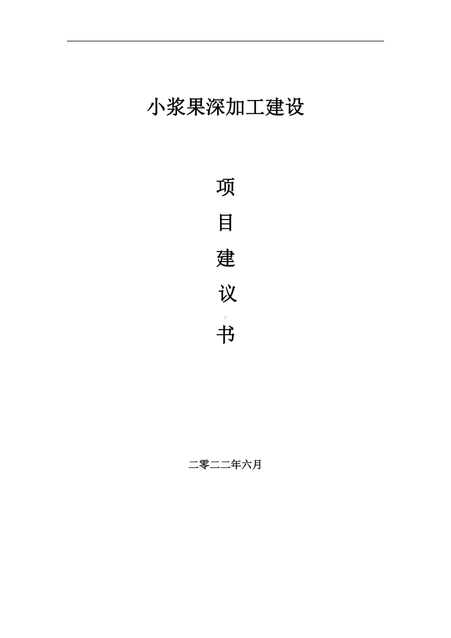 小浆果深加工项目建议书（写作模板）.doc_第1页