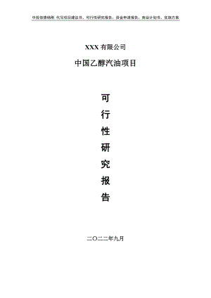 中国乙醇汽油项目可行性研究报告申请建议书.doc