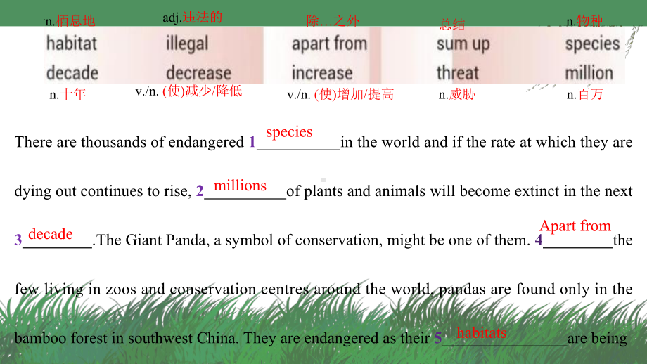 Unit 3 Conservation Check Your ProgressLanguage Points （ppt课件） -2022新北师大版（2019）《高中英语》选择性必修第一册.pptx_第2页