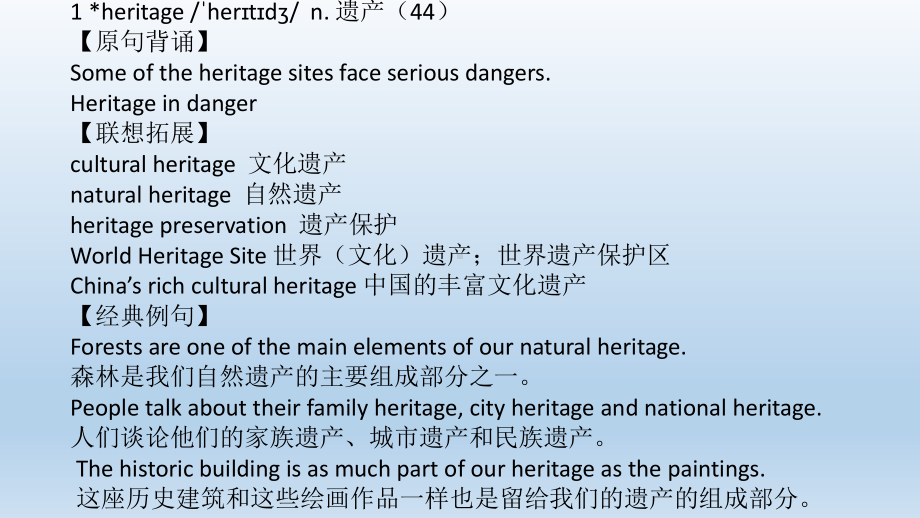 Unit 4 Protecting our heritage sites 单元词汇详解（ppt课件）-2022新牛津译林版《高中英语》选择性必修第三册.pptx_第2页